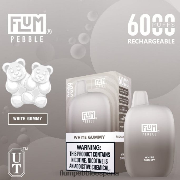 FLUM PEBBLES 6000 bocanadas gomoso blanco 4T66NJ87 FLUM PEBBLE vape flavors