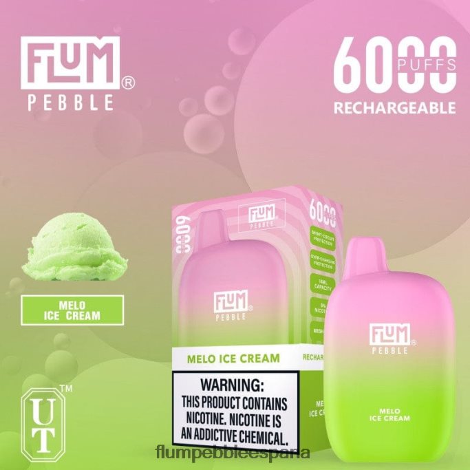 FLUM PEBBLES 6000 bocanadas helado de melocoton 4T66NJ55 FLUM PEBBLE flavors